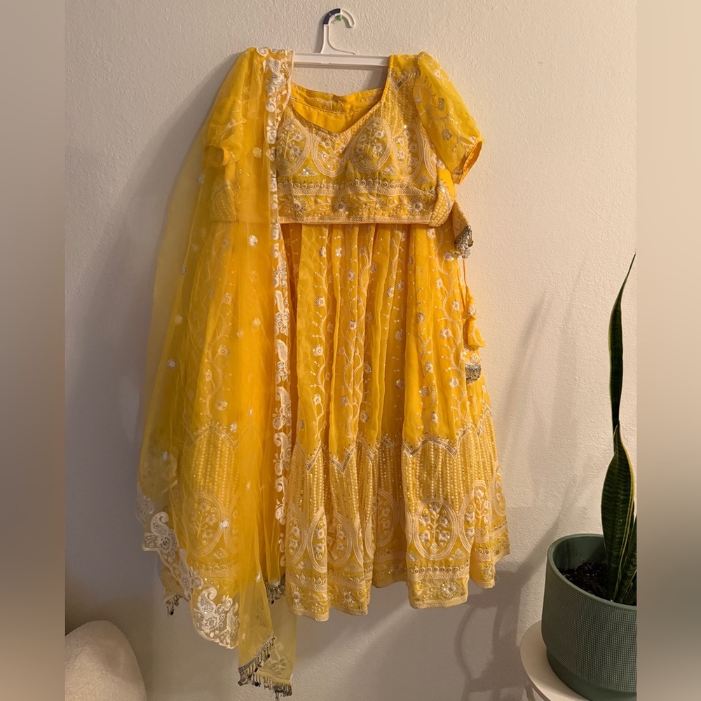 Elegant Yellow Embroidered Lehenga